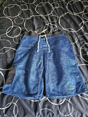 Vintage Y2K Jimmy'z Swimming Trunks Beach Board Shorts Size 32 - Blue Nylon Mesh